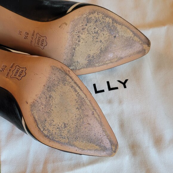 Bally Designer Pumps | Black & White Leather | Size 8.5 M | With Box Dust bag - Picture 13 of 14